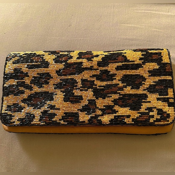 Beaded Clutch Purse~Neiman Marcus~Animal Print Design - Picture 1 of 7
